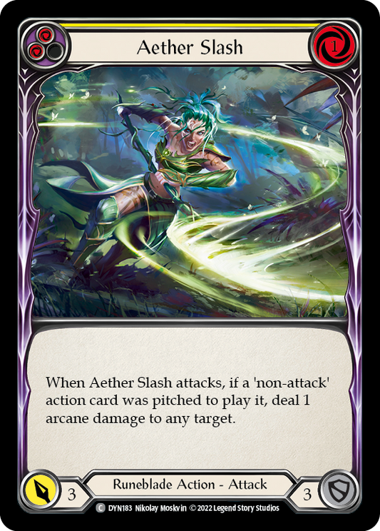 Aether Slash (Yellow) [DYN183] (Dynasty)  Rainbow Foil