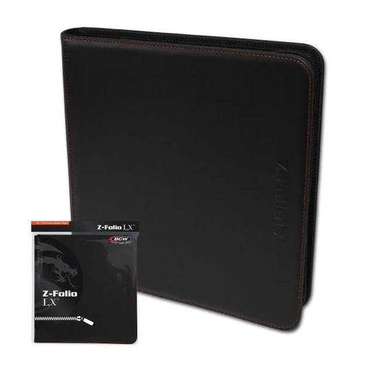 Zipper Folio 12 Pocket Binder Black