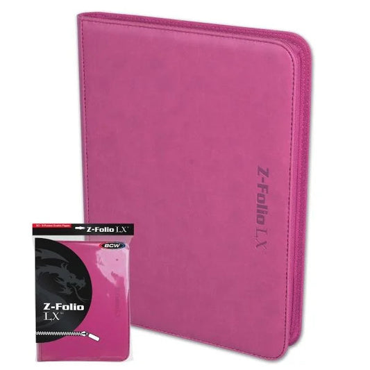 Zipper Folio 12 Pocket Binder Pink