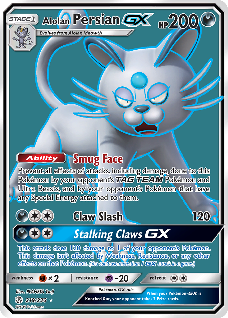 Alolan Persian GX (219/236) [Sun & Moon: Cosmic Eclipse]